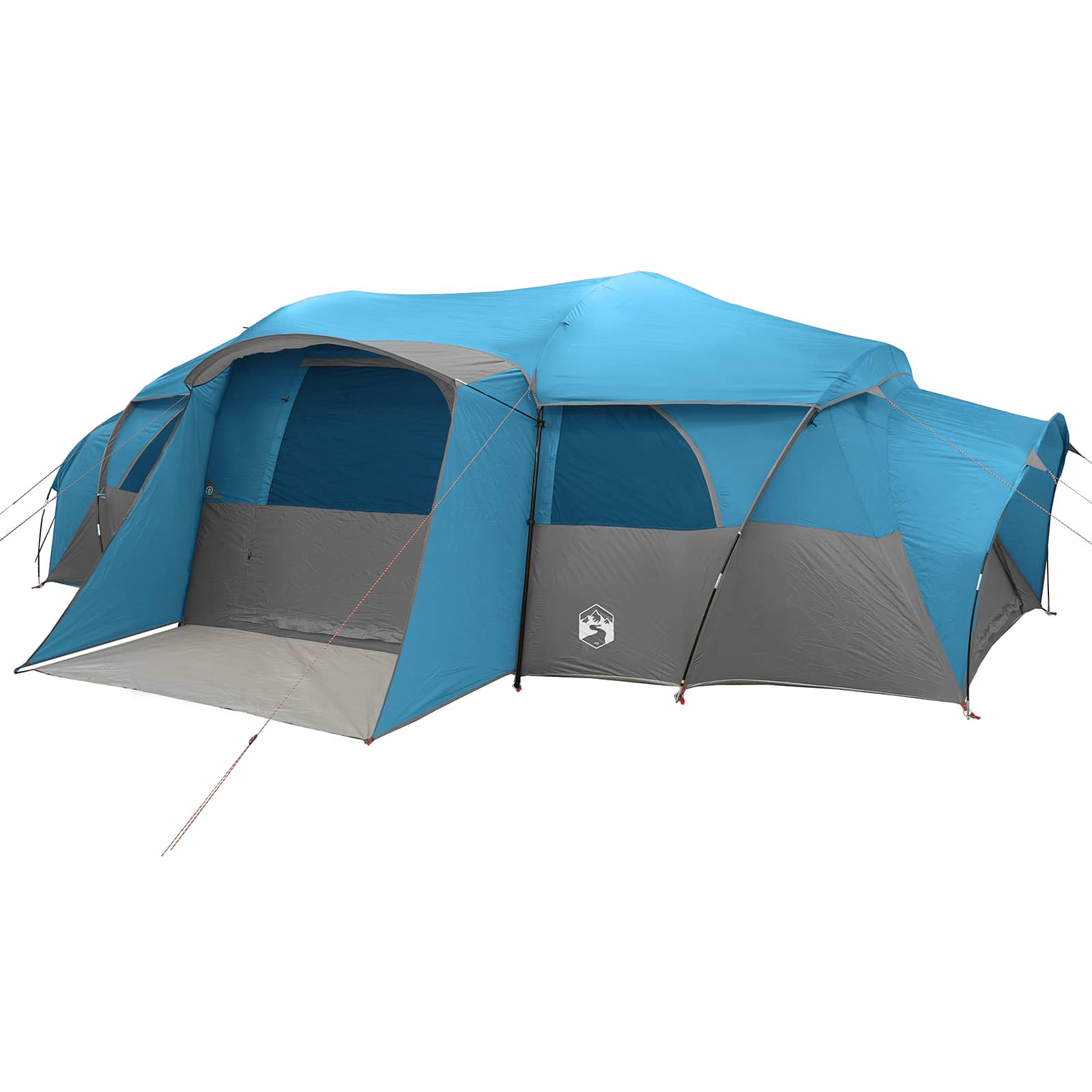 Barraca familiar com cobertura impermeável azul para 18 pessoas
