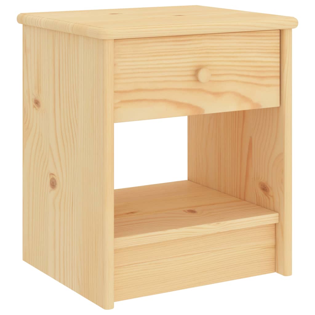 Mesa de cabeceira 35x30x40 cm madeira de pinho maciça clara