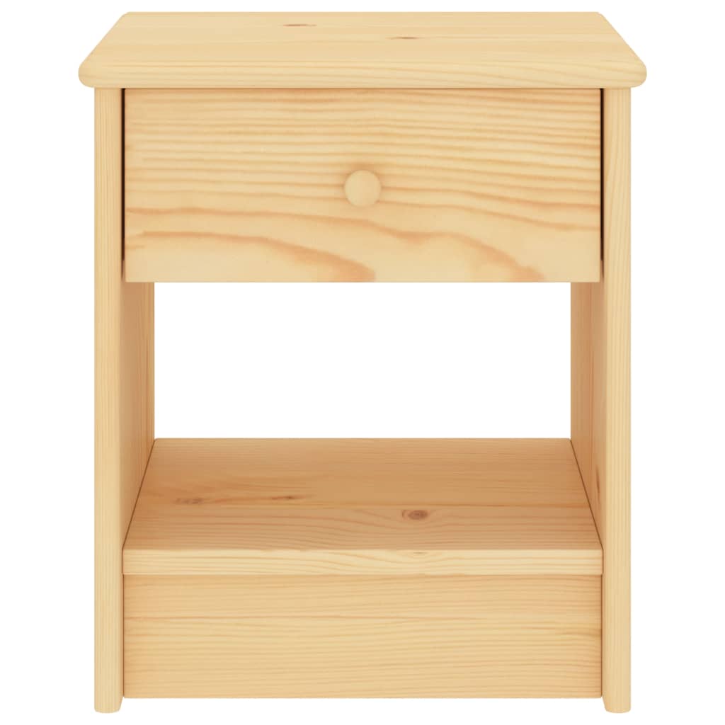 Mesa de cabeceira 35x30x40 cm madeira de pinho maciça clara