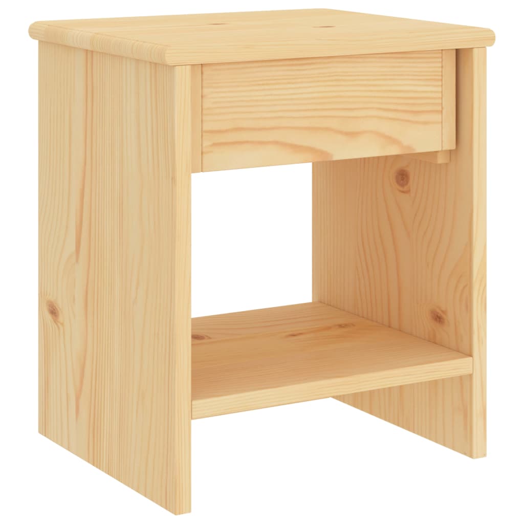 Mesa de cabeceira 35x30x40 cm madeira de pinho maciça clara