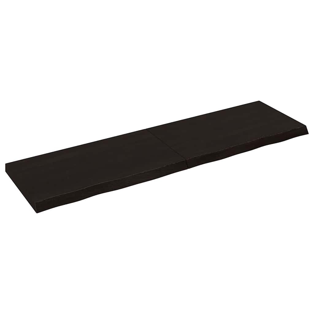 Tampo de mesa 180x50x(2-6) cm carvalho tratado castanho-escuro