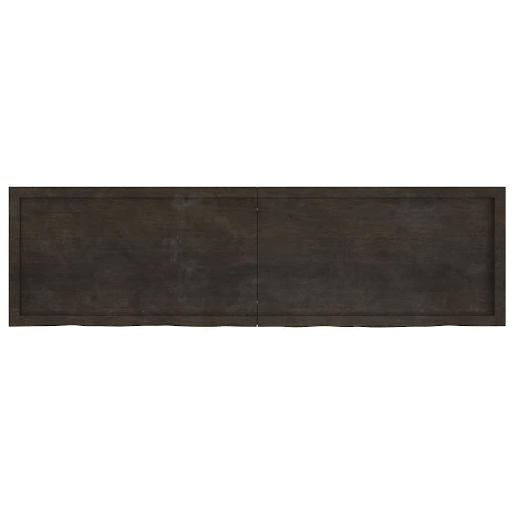 Tampo de mesa 180x50x(2-6) cm carvalho tratado castanho-escuro