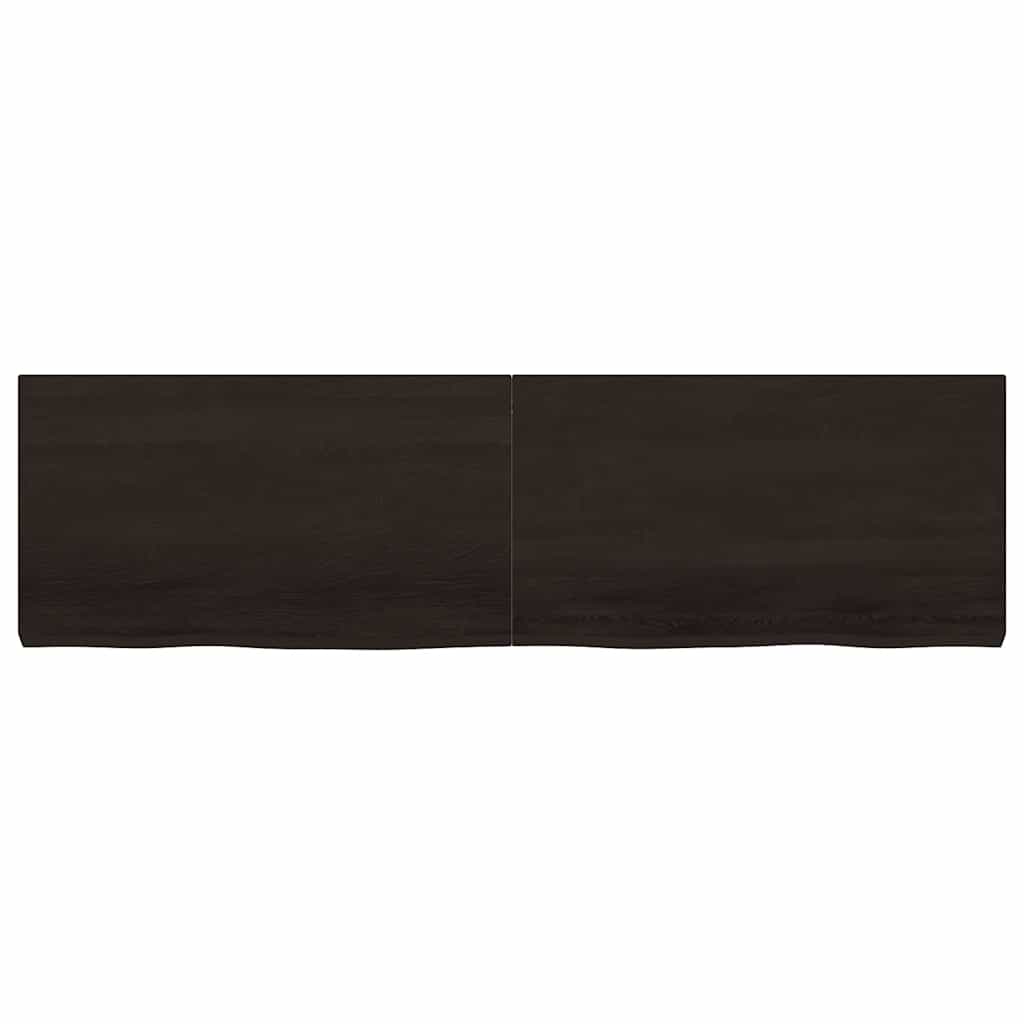 Tampo de mesa 180x50x(2-6) cm carvalho tratado castanho-escuro