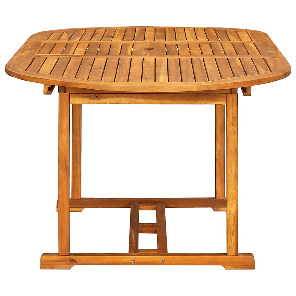 7 Pcs conjunto de jantar para jardim acácia maciça e textilene