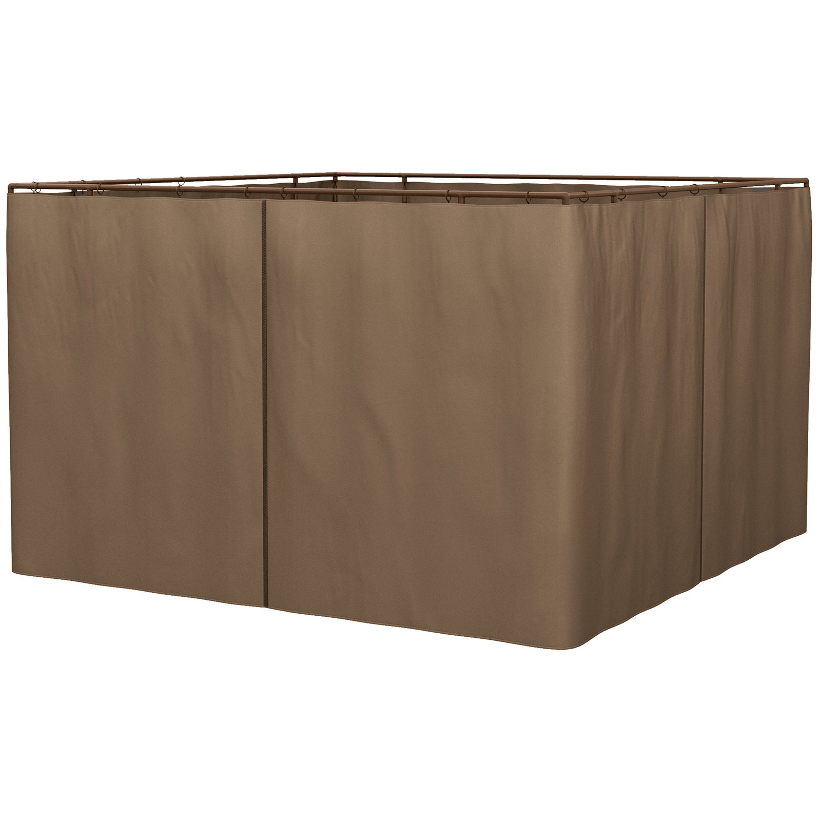 4 Paredes Laterais para Tenda 302x205 cm Laterais para Tenda Universal com Ganchos e Argola em C para Jardim Terraço Marrom
