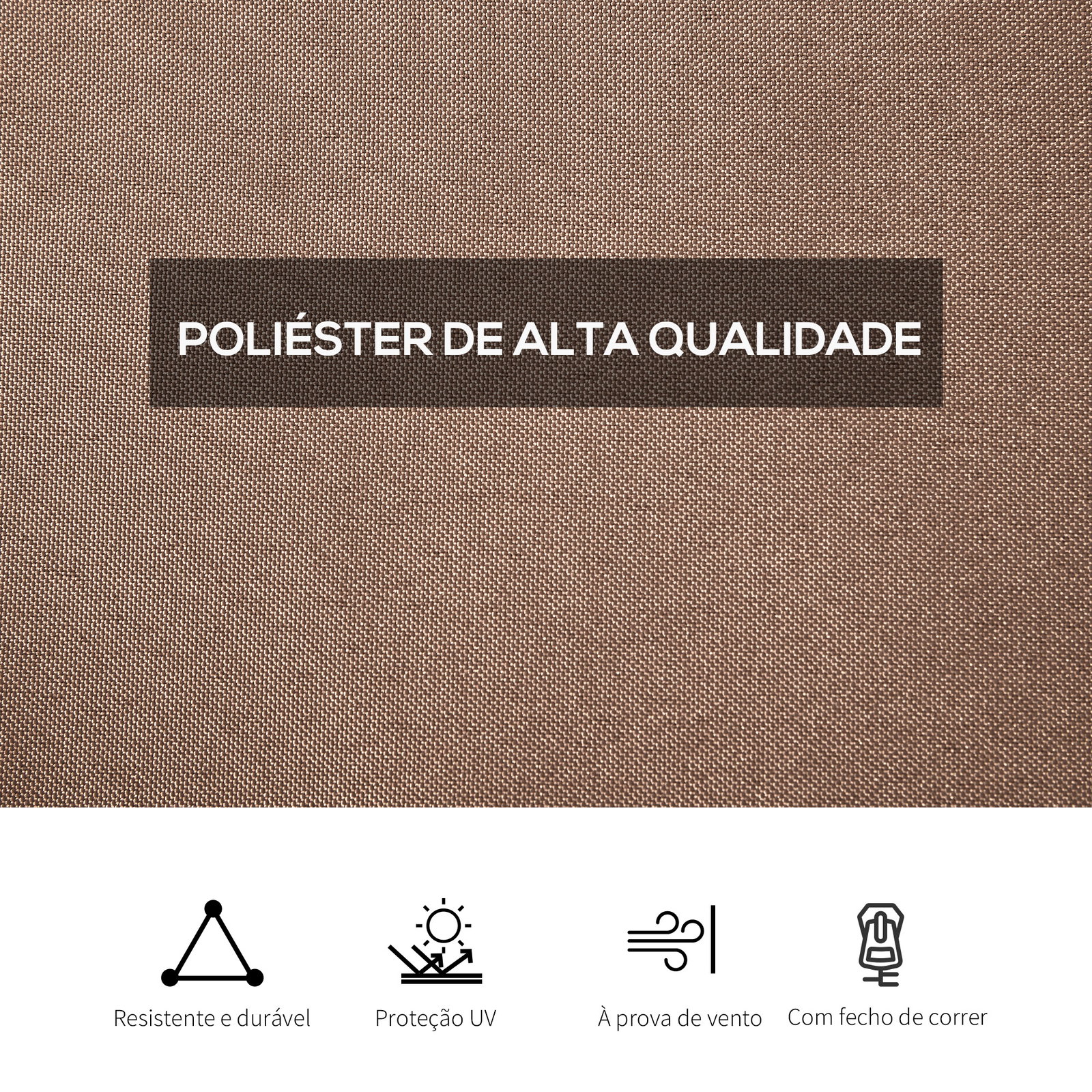 4 Paredes Laterais para Tenda 302x205 cm Laterais para Tenda Universal com Ganchos e Argola em C para Jardim Terraço Marrom