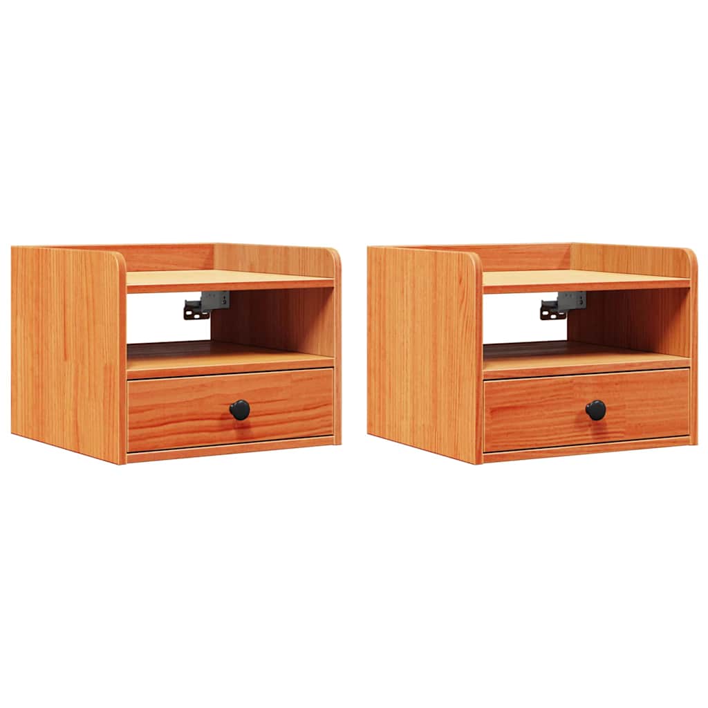 Mesa-de-cabeceira 2 unid. marrom cera 38 x 36 x 29,5 cm