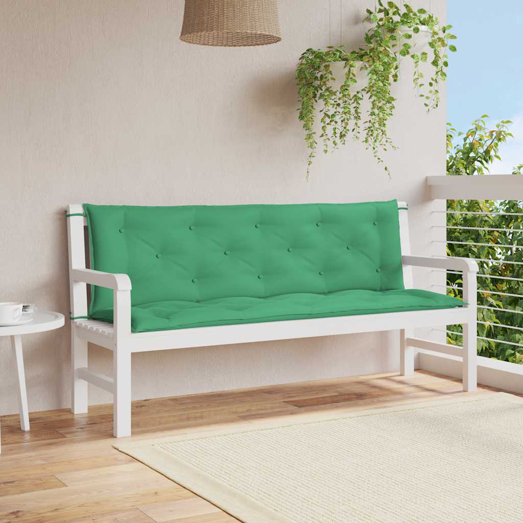 Almofadão p/ banco jardim 150x(50+50)x7cm tecido oxford verde