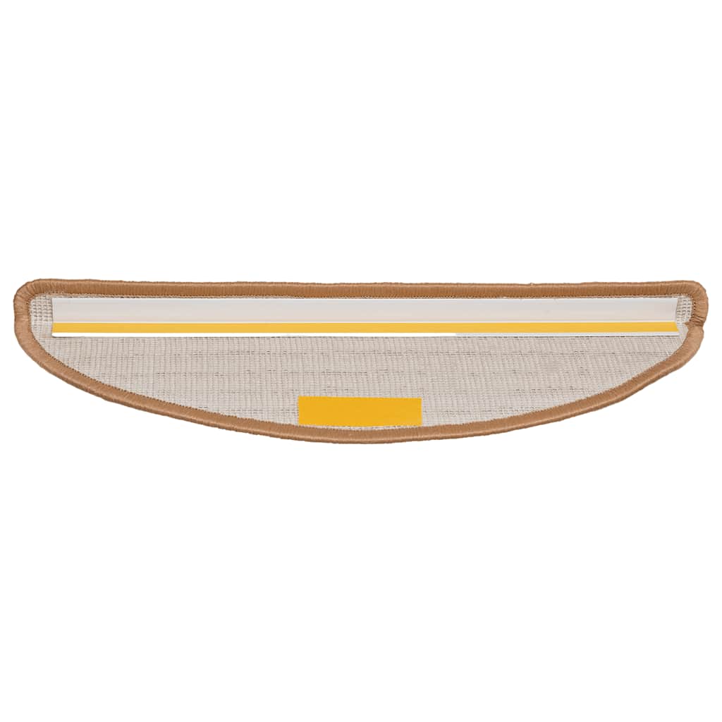 Tapetes de escada 30 peças 56x17x3 cm bege semicircular