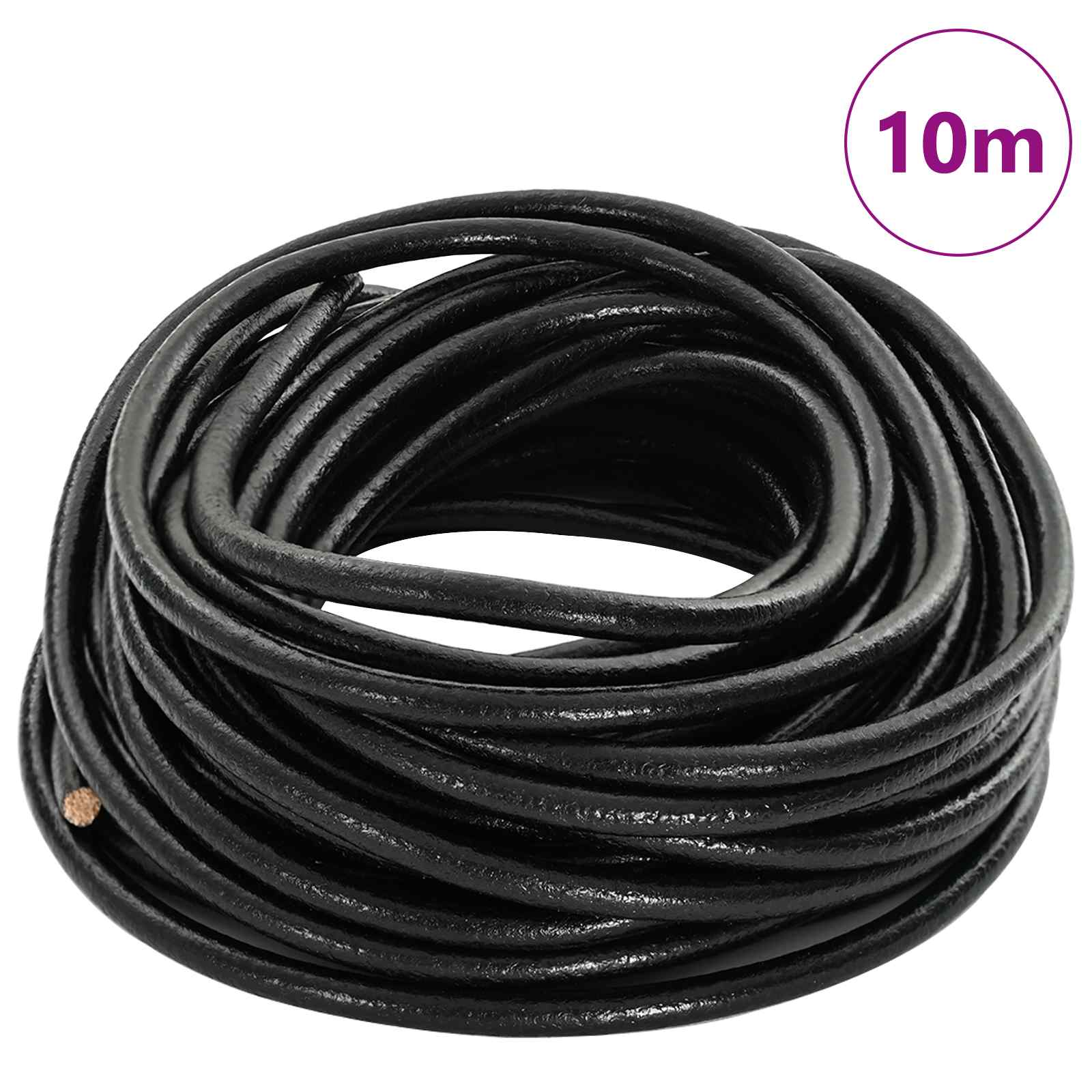 Corda de couro preto ø4 mm x 10 m couro