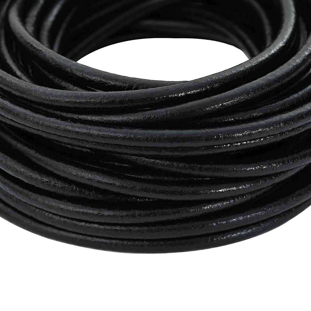 Corda de couro preto ø4 mm x 10 m couro