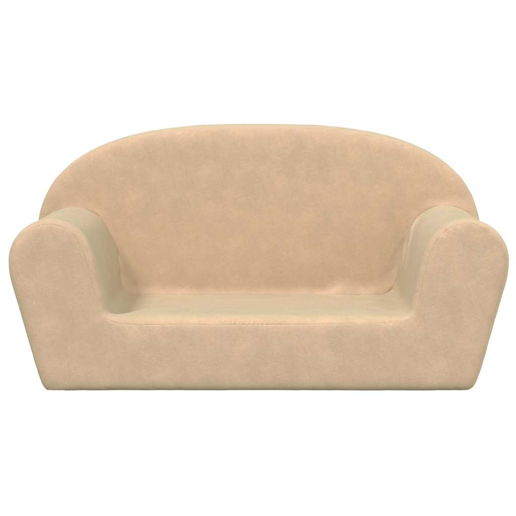 Sofá infantil 2 lugares peluche macio creme
