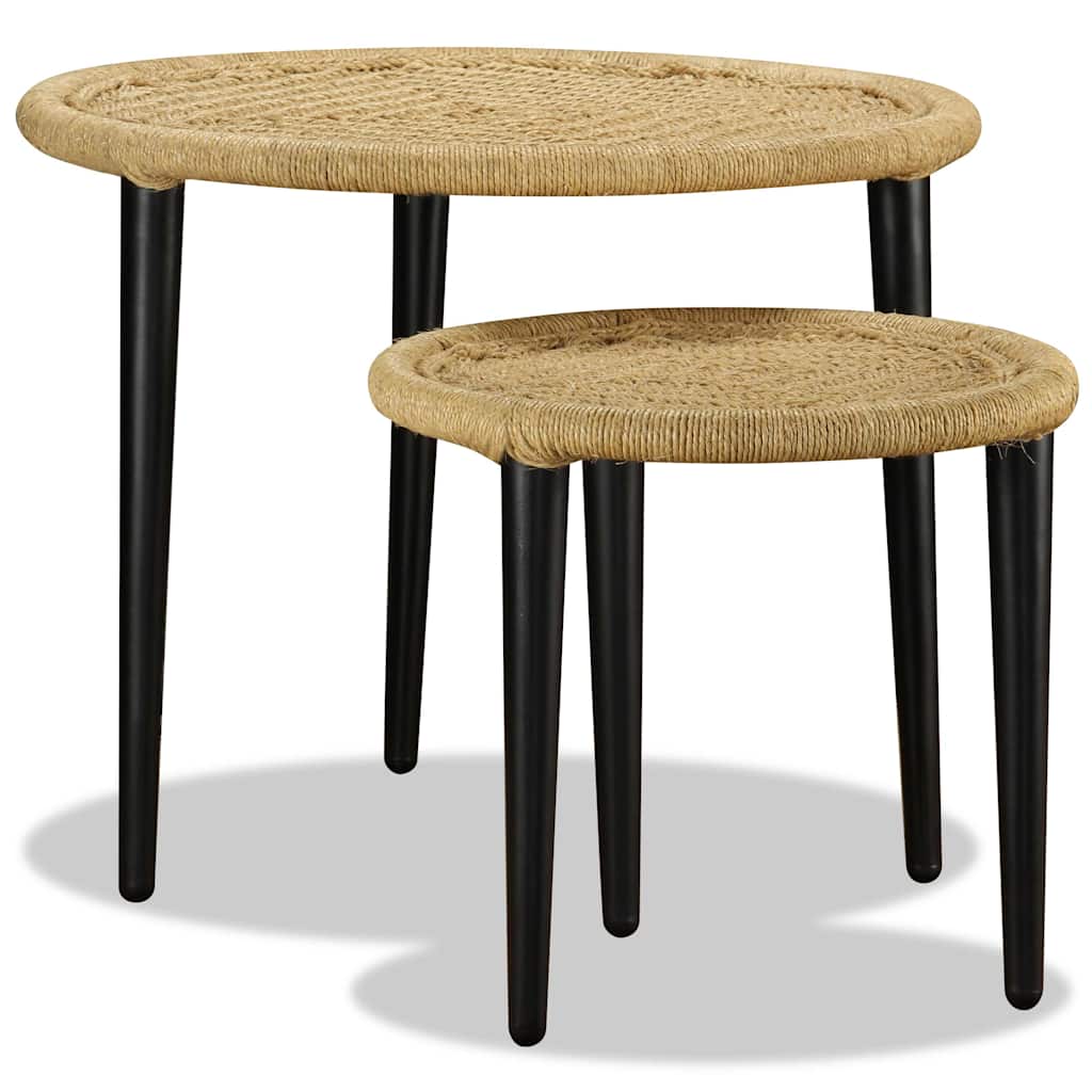 Conjunto de mesas de centro 2 pcs juta natural