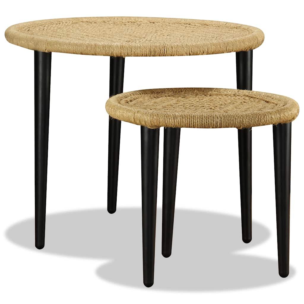 Conjunto de mesas de centro 2 pcs juta natural