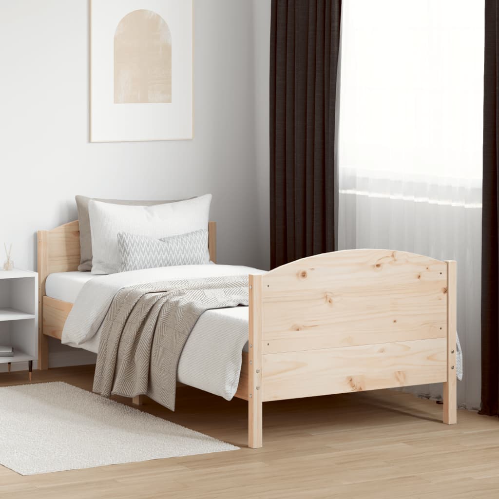 Cama sem colchão 90x190 cm madeira de pinho maciça