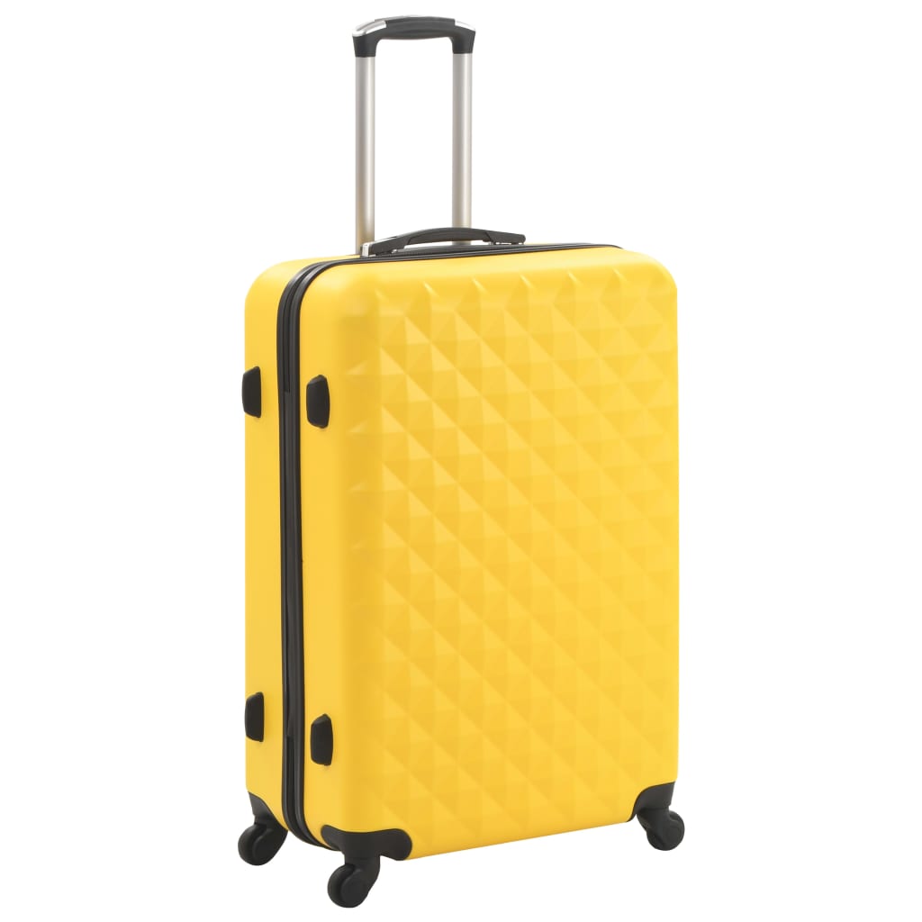 Conjunto de tróleis estojo rígido 3 pcs ABS amarelo