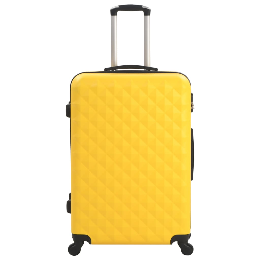 Conjunto de tróleis estojo rígido 3 pcs ABS amarelo