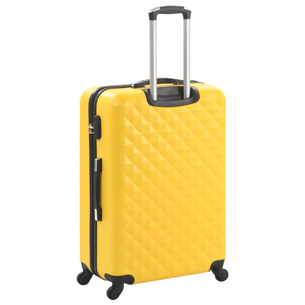 Conjunto de tróleis estojo rígido 3 pcs ABS amarelo