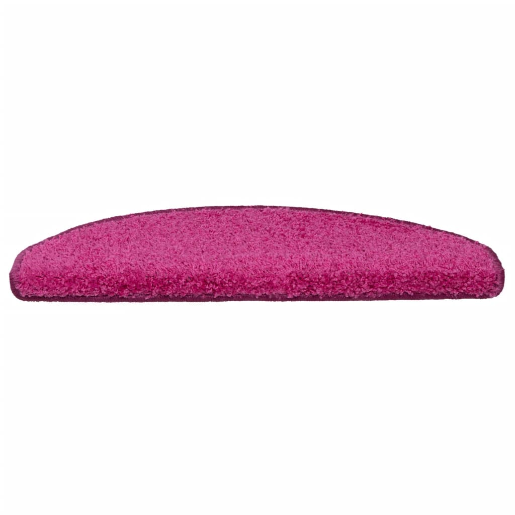 Tapetes de escada 15 peças 65x21x4 cm rosa semicircular grande