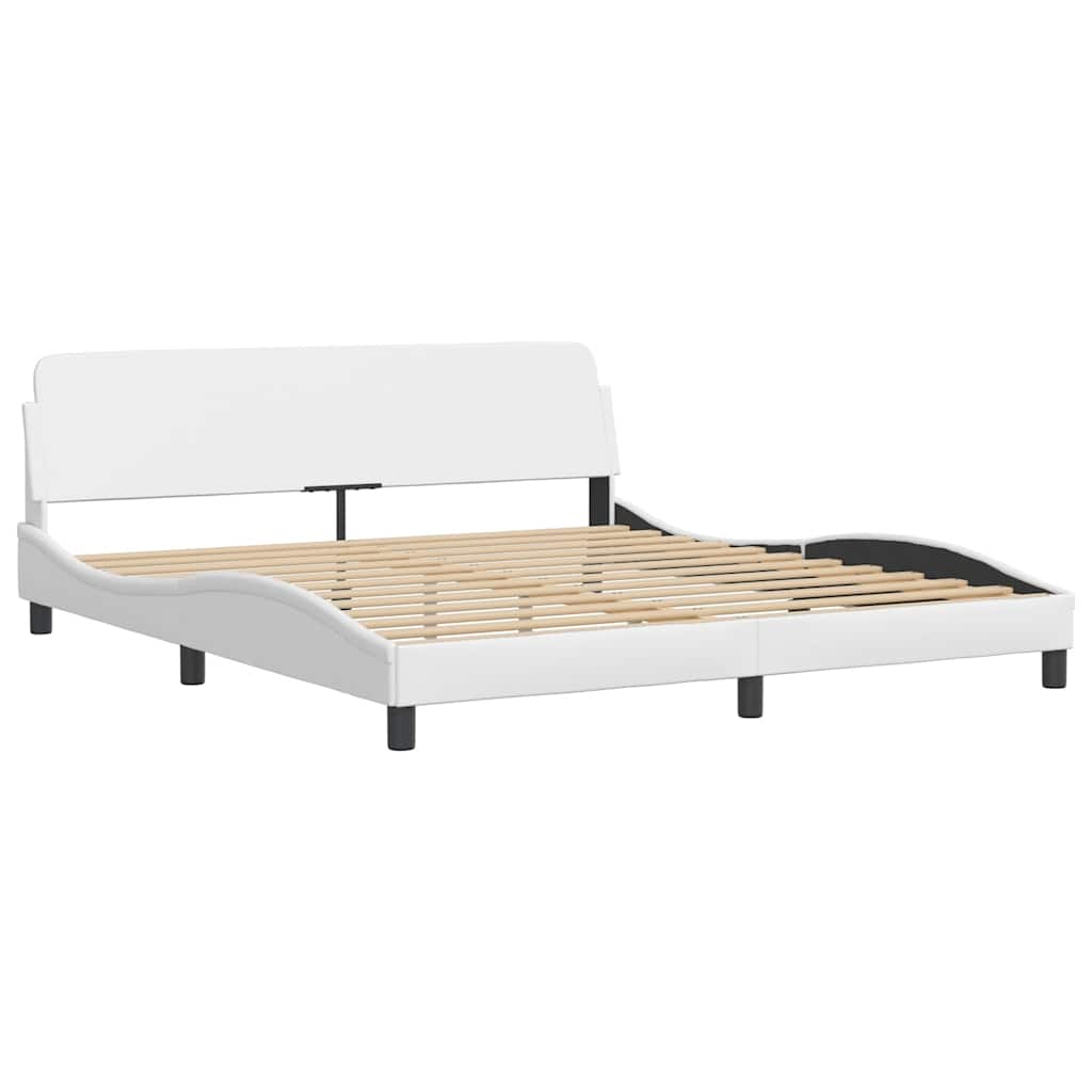 Estrutura de cama dover 180x200 cm couro artificial branco