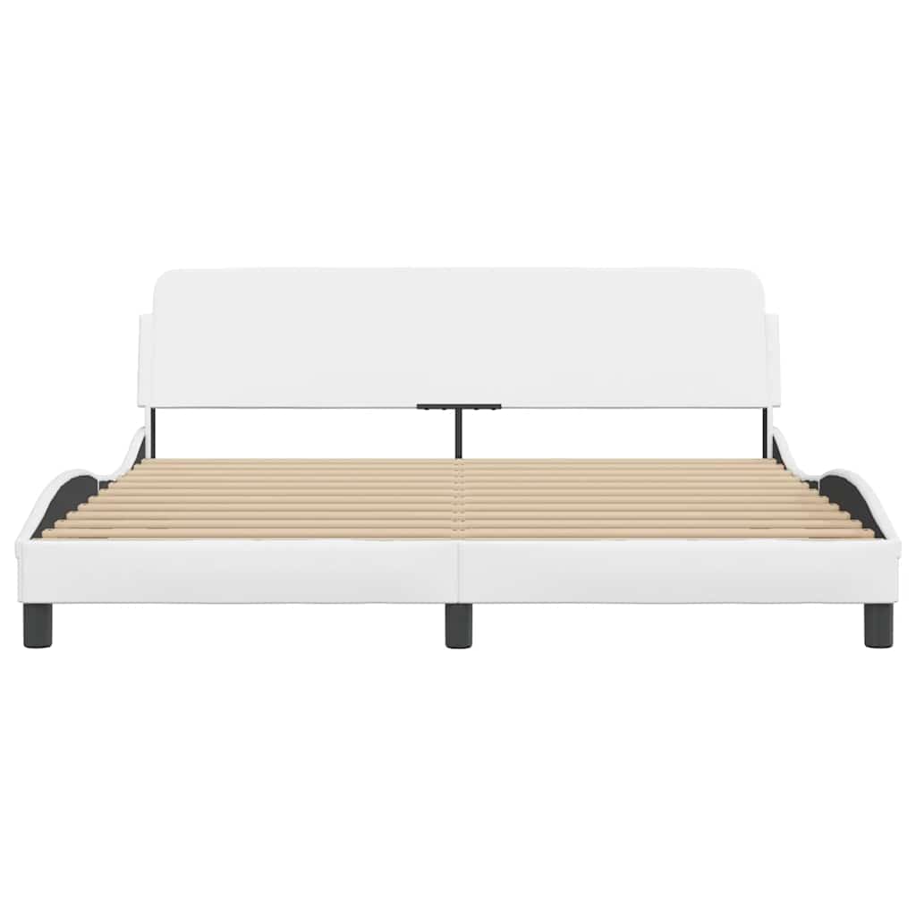 Estrutura de cama dover 180x200 cm couro artificial branco