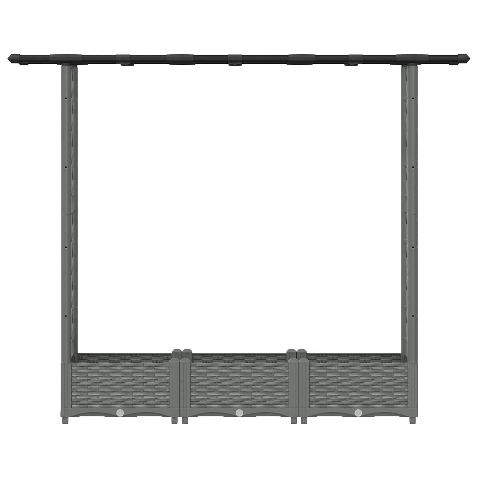 Cama elevada com treliça e telhado cinzento-claro PP