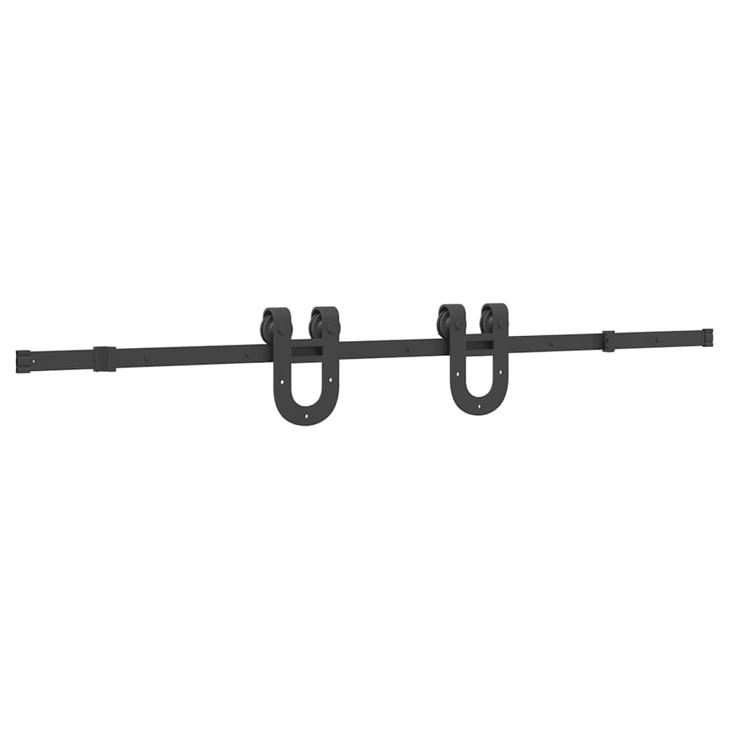 Kit de ferragens para porta deslizante 183 cm aço preto