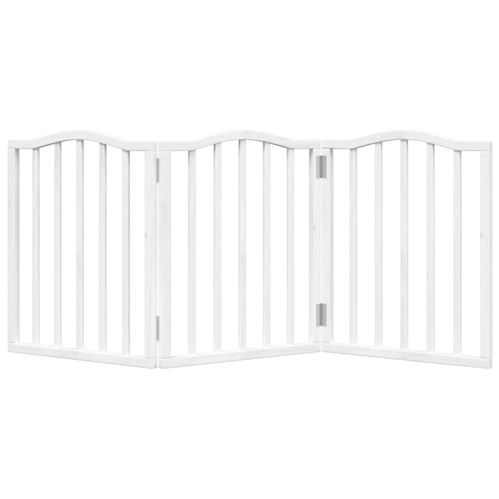 Portão para cães dobrável 3 painéis 150 cm álamo branco