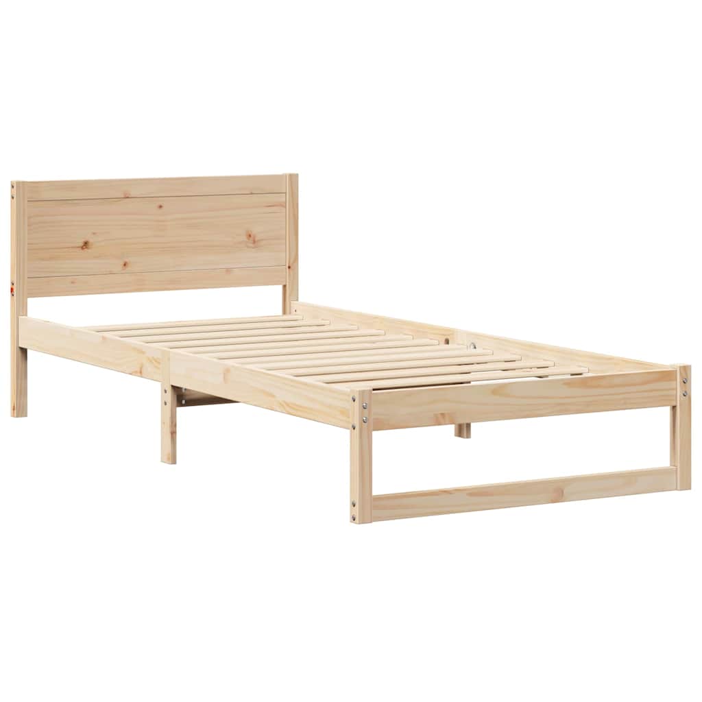 Estrutura da cama com cabeceira natural 100 x 200 cm