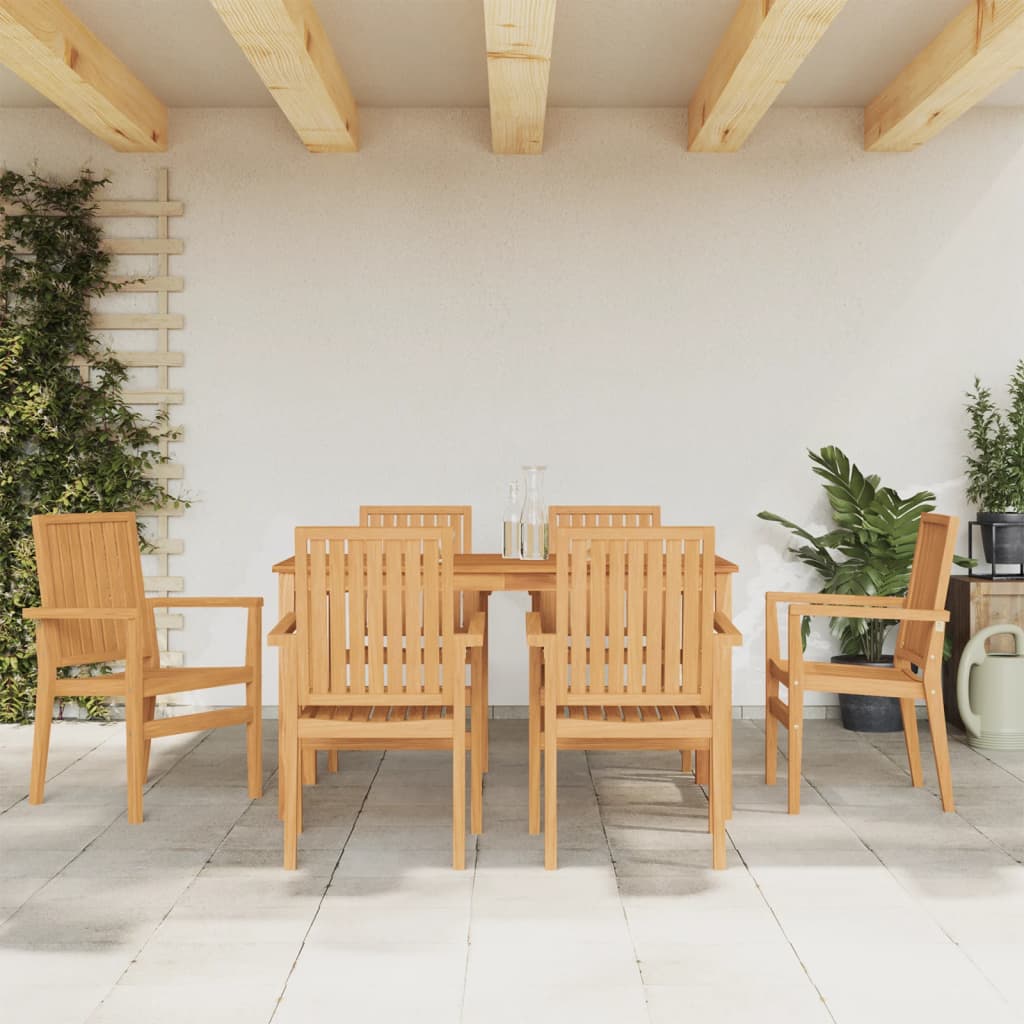 Conjunto de jantar para jardim 7 pcs madeira de teca maciça