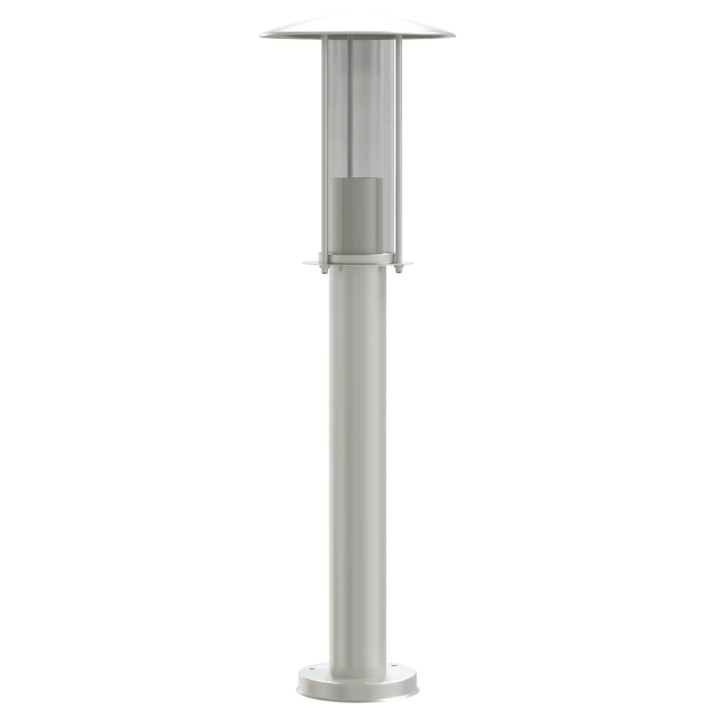 Candeeiros de chão para exterior 3 pcs 60 cm aço inox. prateado