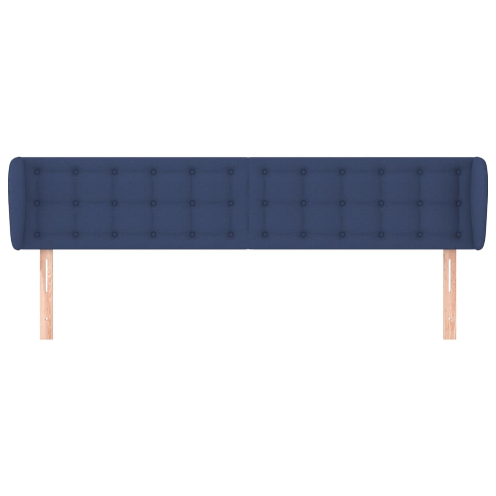 Cabeceira de cama c/ abas tecido 203x23x78/88 cm azul
