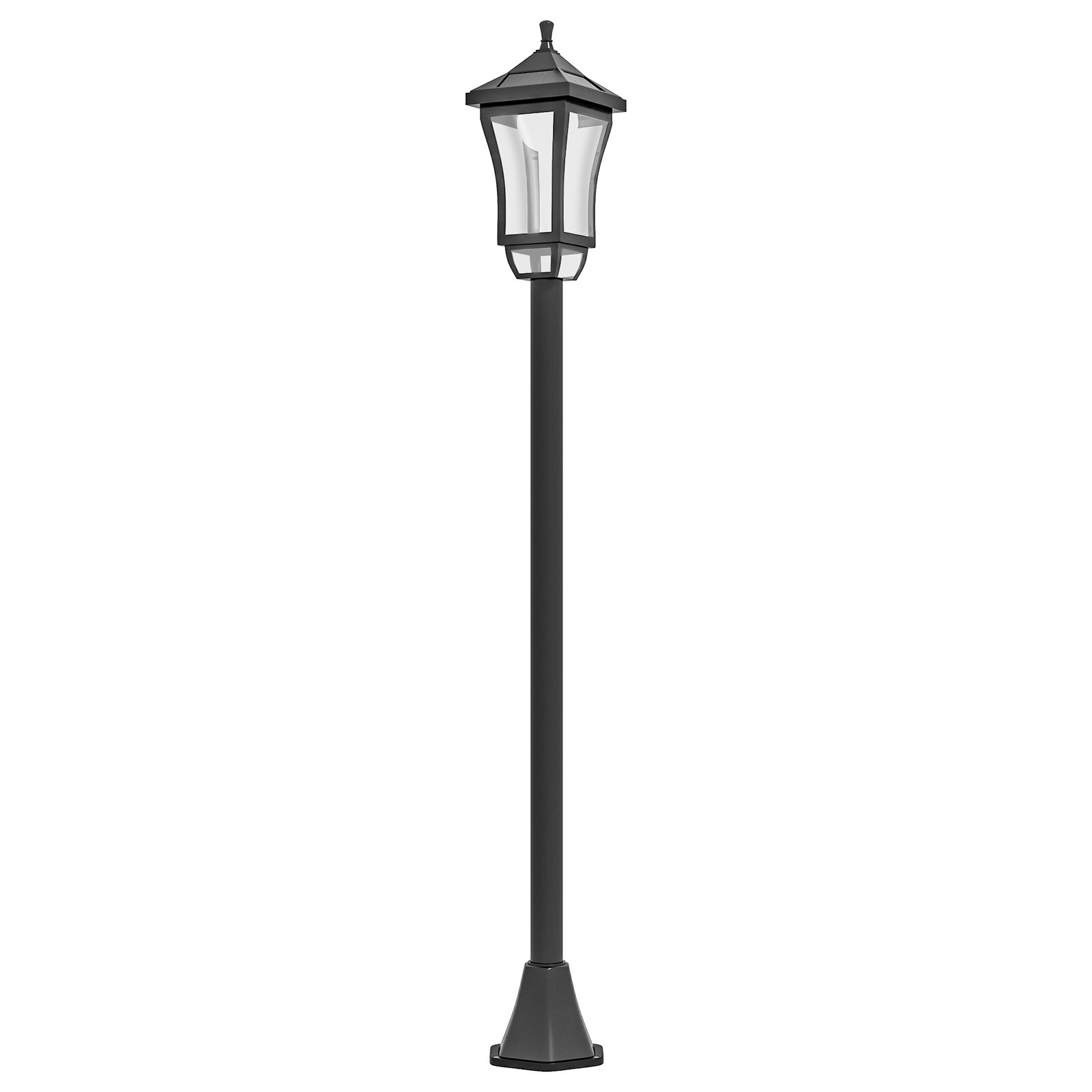 Candeeiro solar de jardim candeeiro com painel solar liga e desliga automaticamente para exterior pátio 15x15x127 cm preto