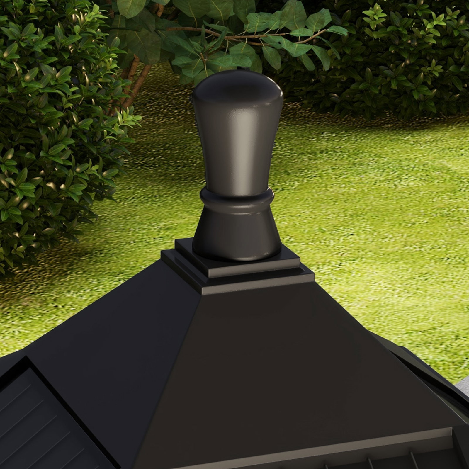 Candeeiro solar de jardim candeeiro com painel solar liga e desliga automaticamente para exterior pátio 15x15x127 cm preto