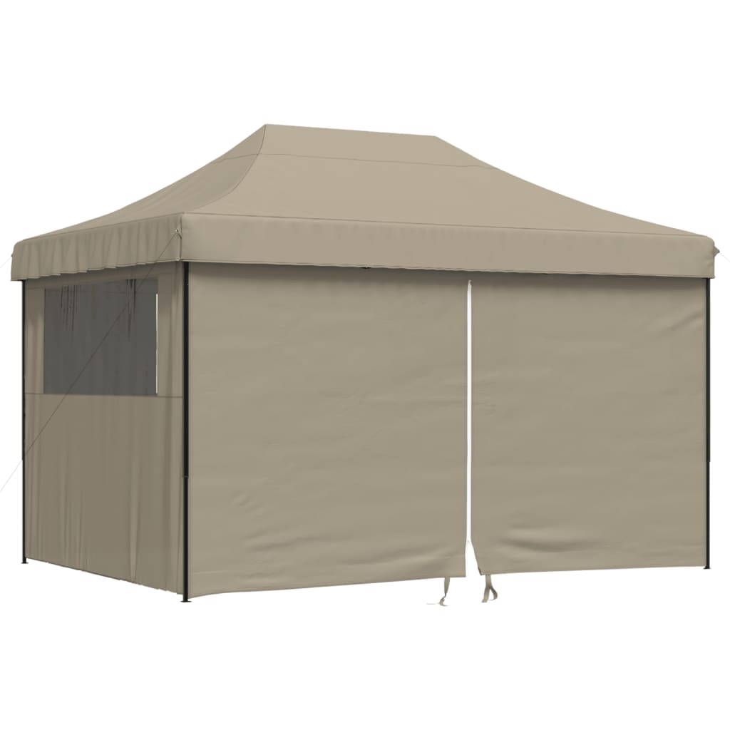 Tenda p/ festas pop-up dobrável c/ 4 paredes cinza-acastanhado