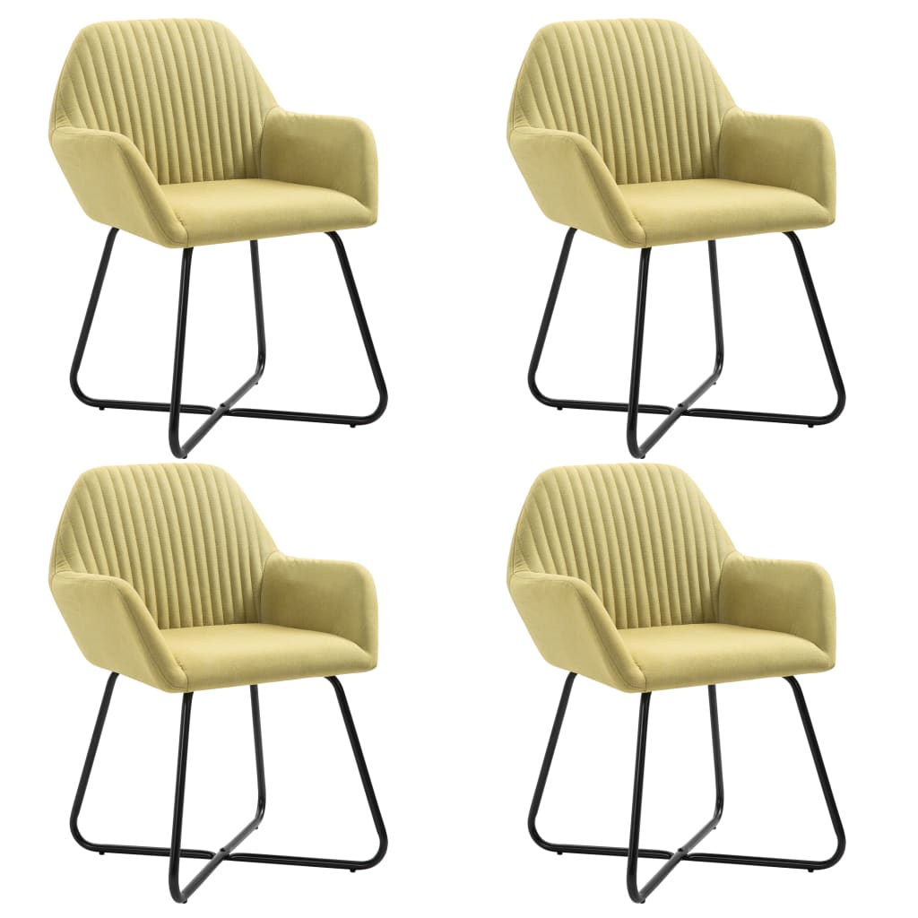 Cadeiras de jantar 4 pcs tecido verde