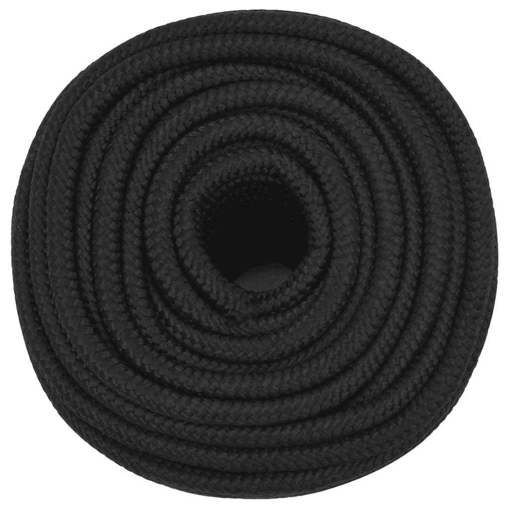 Corda de barco 12 mm 100 m polipropileno preto completo