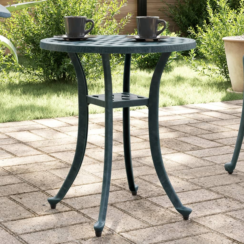 Mesa de jardim ø48x53 cm alumínio fundido verde