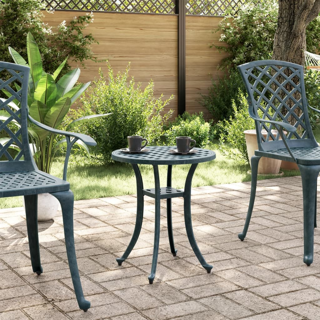 Mesa de jardim ø48x53 cm alumínio fundido verde
