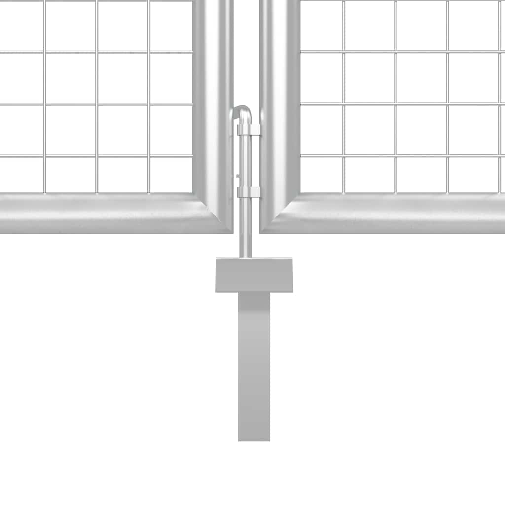 Portão de jardim em aço 500x100 cm prata