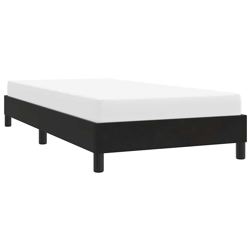 Estrutura de cama sem colchão preto 80x220 cm veludo