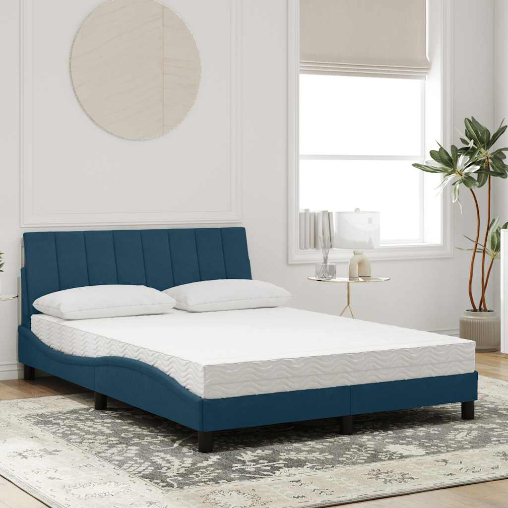 Cama com colchão hanko 140x190 cm veludo azul