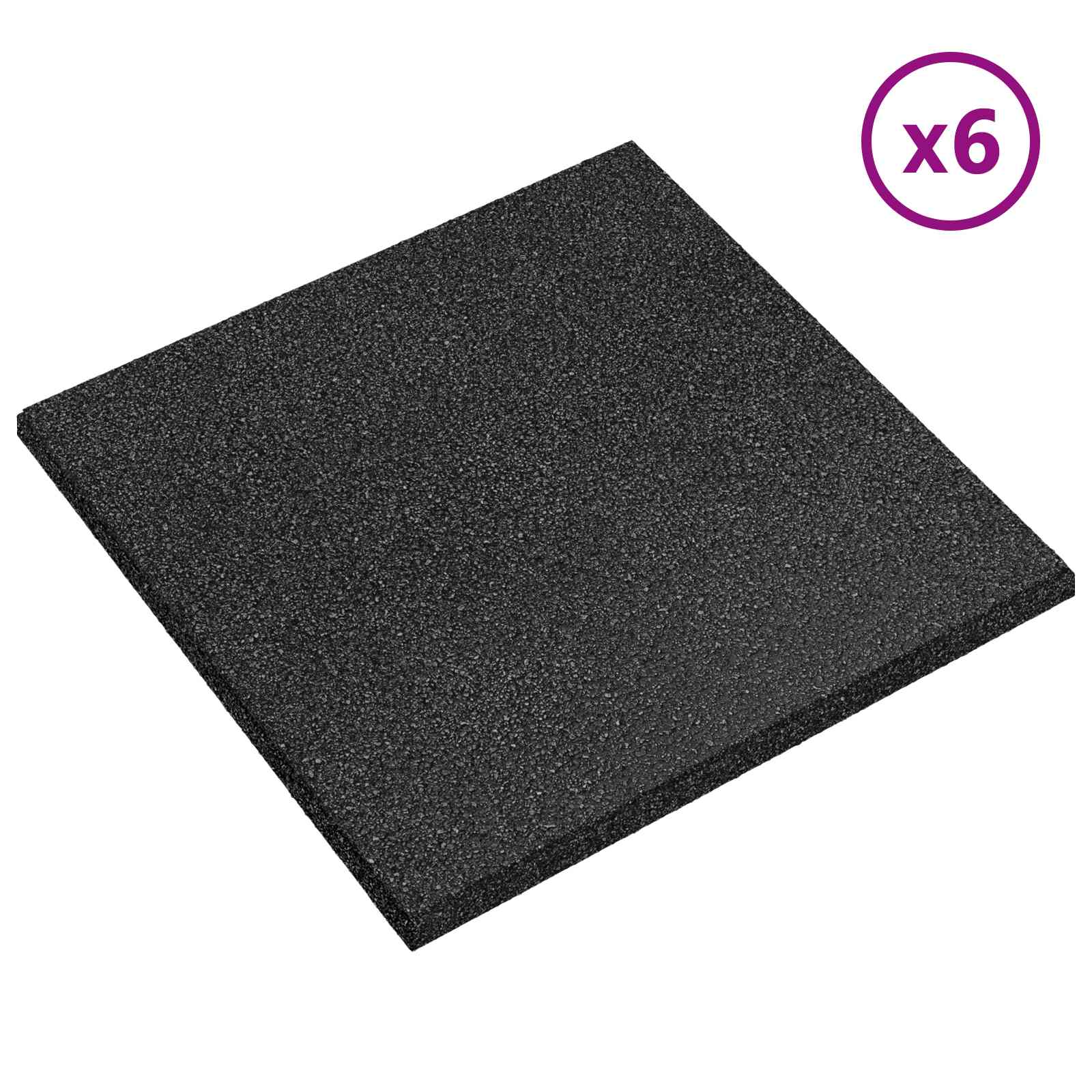 Azulejos de proteção contra quedas 6 unid. preto 50 x 50 cm