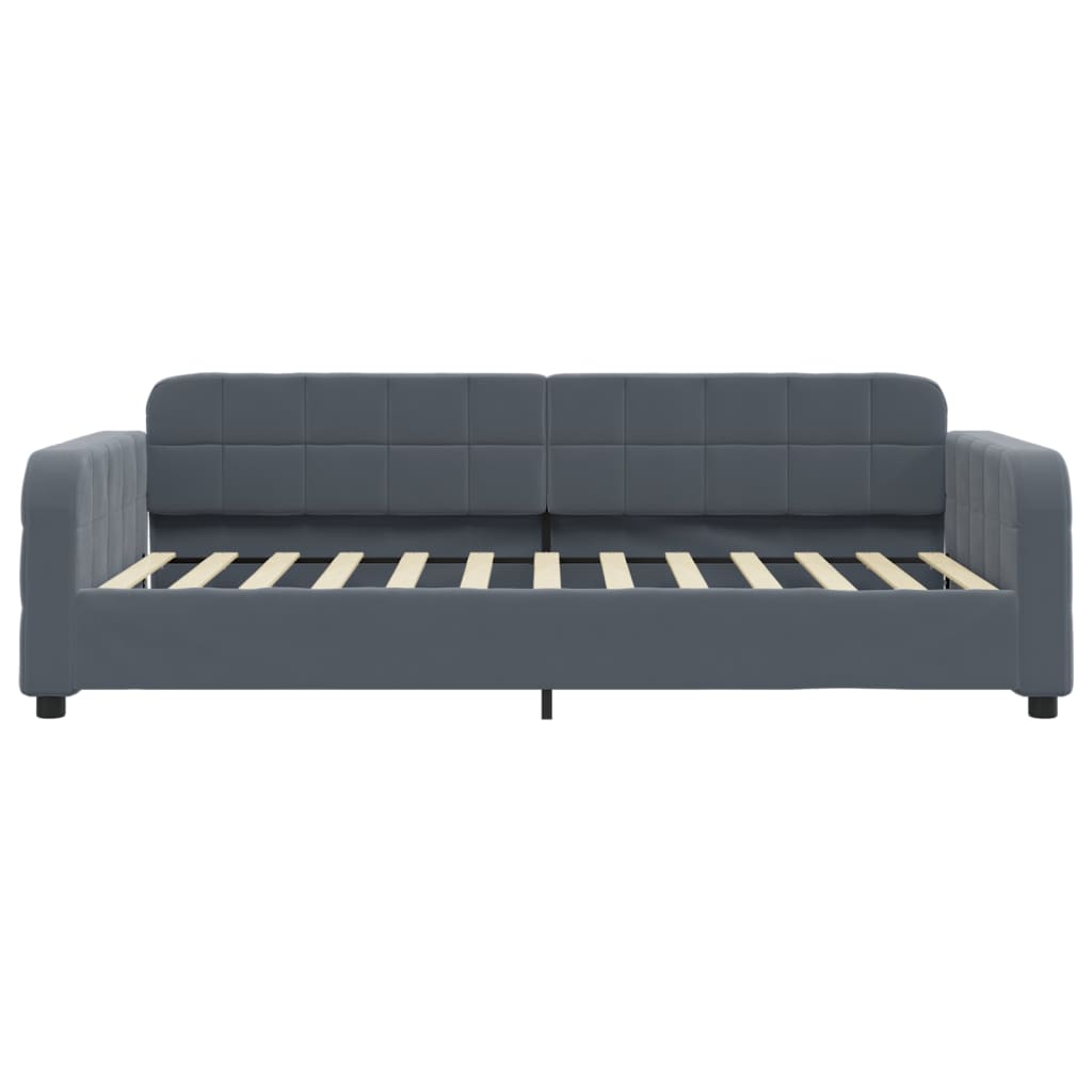 Sofá-cama com colchão 100x200 cm veludo cinzento-escuro