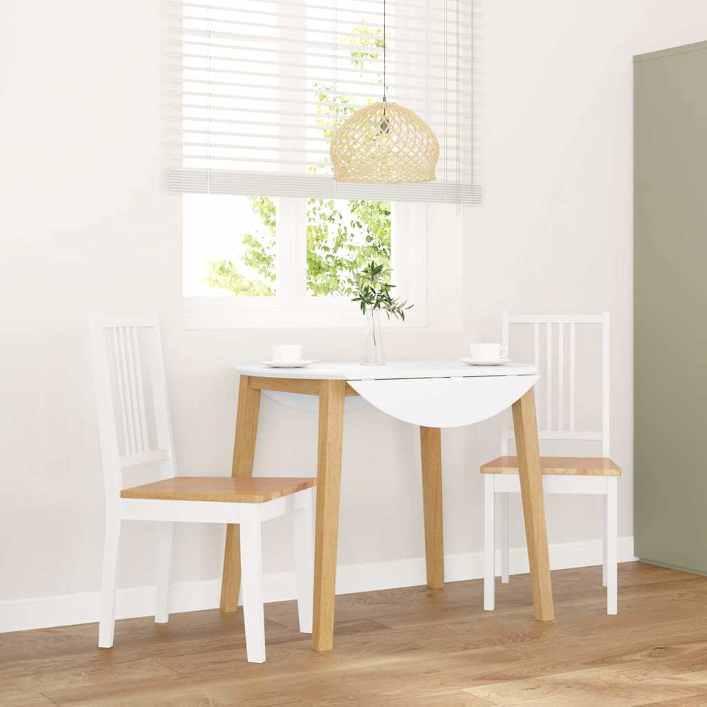 Cadeiras de jantar 2 pcs madeira de seringueira maciça branco