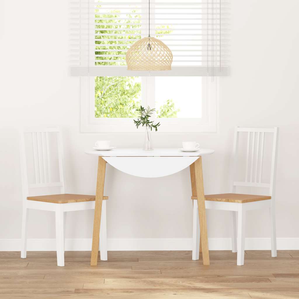 Cadeiras de jantar 2 pcs madeira de seringueira maciça branco