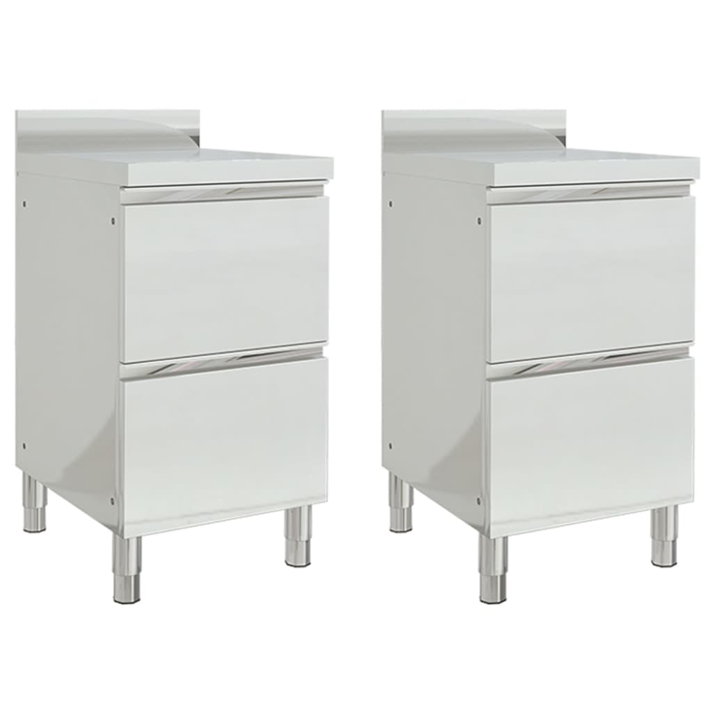 Armários de cozinha comerciais com 2 gavetas, 2 peças, 50x60x96 cm
