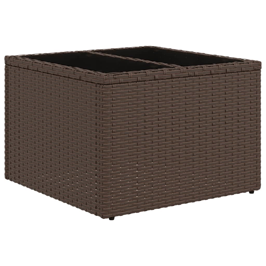 Conjunto de sofá de jardim com 6 peças e almofadas em rattan sintético marrom