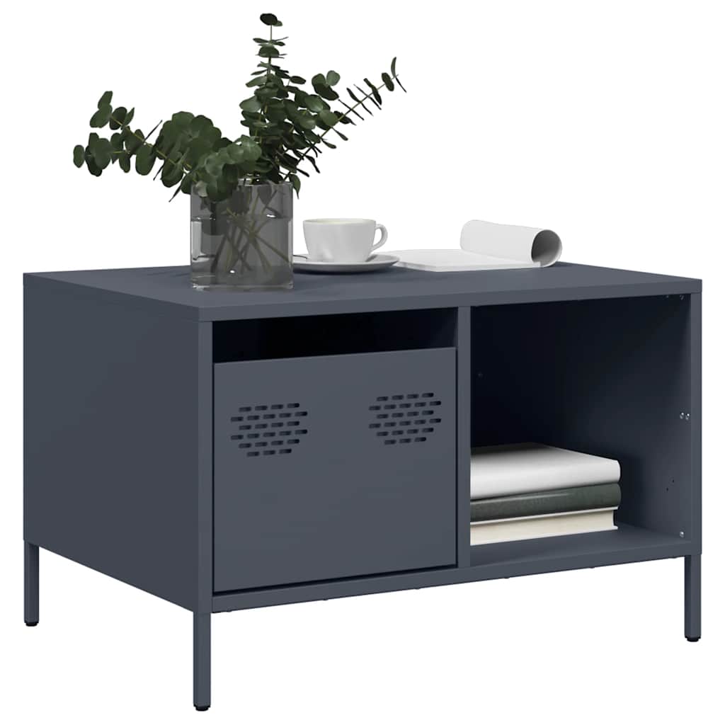 Mesa de centro 68,5x50x43,5 cm aço laminado a frio antracite
