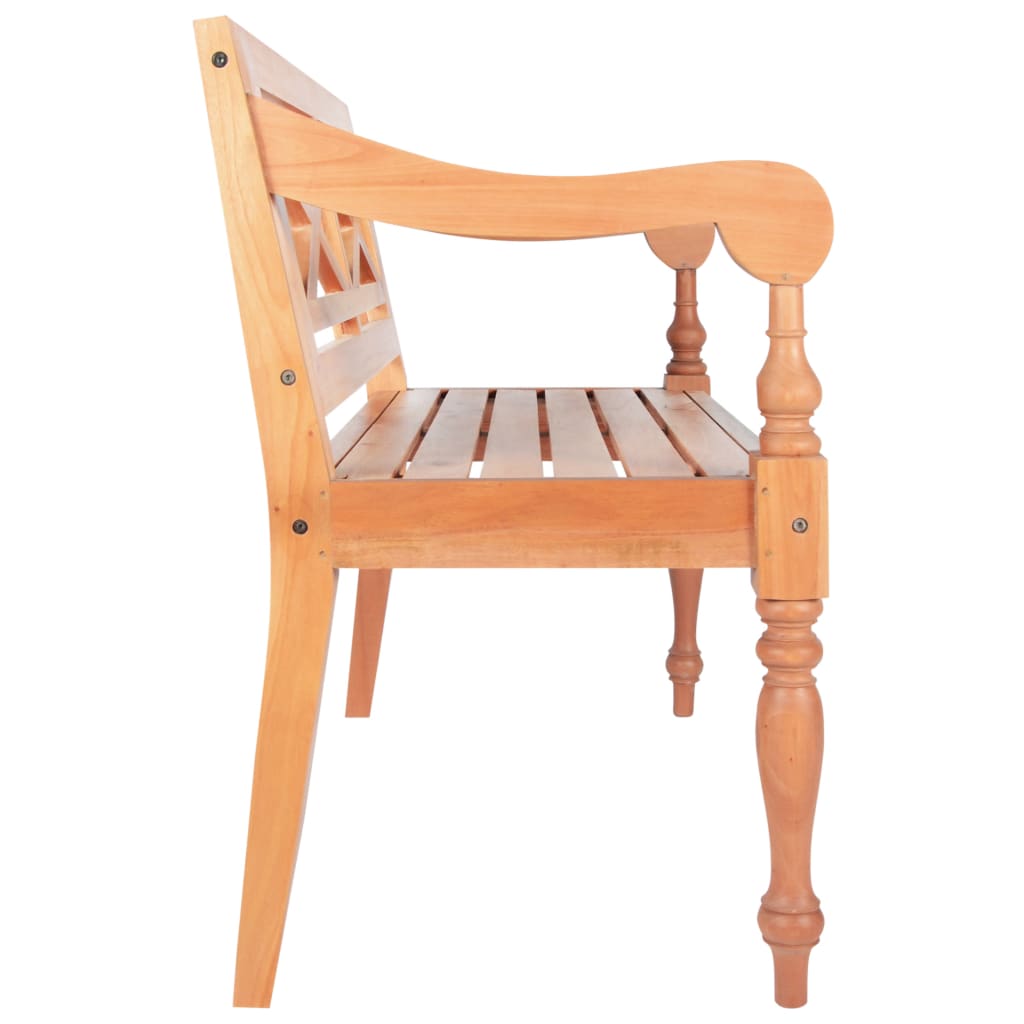 Banco batávia 98 cm madeira maciça de mogno castanho claro